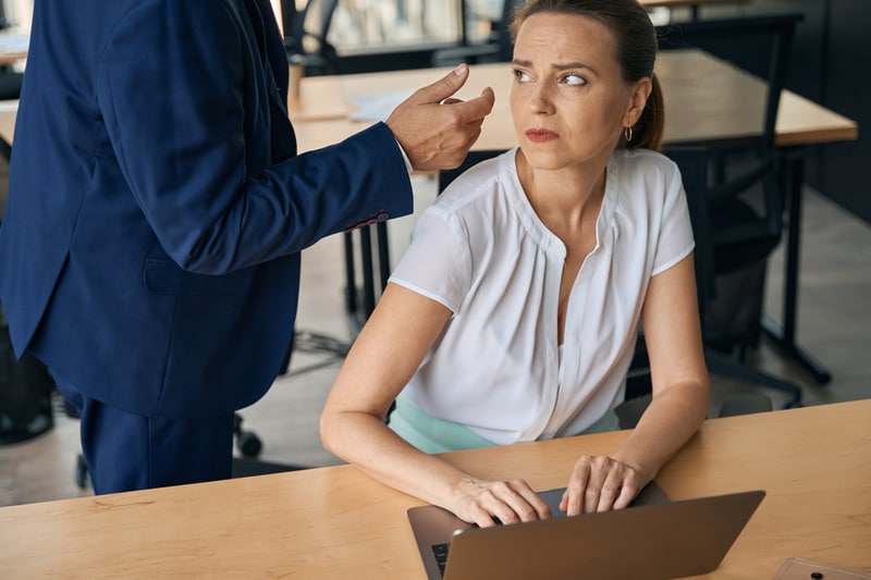 Boss flirting with employee