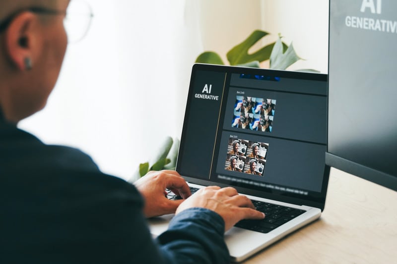 Man using AI for images