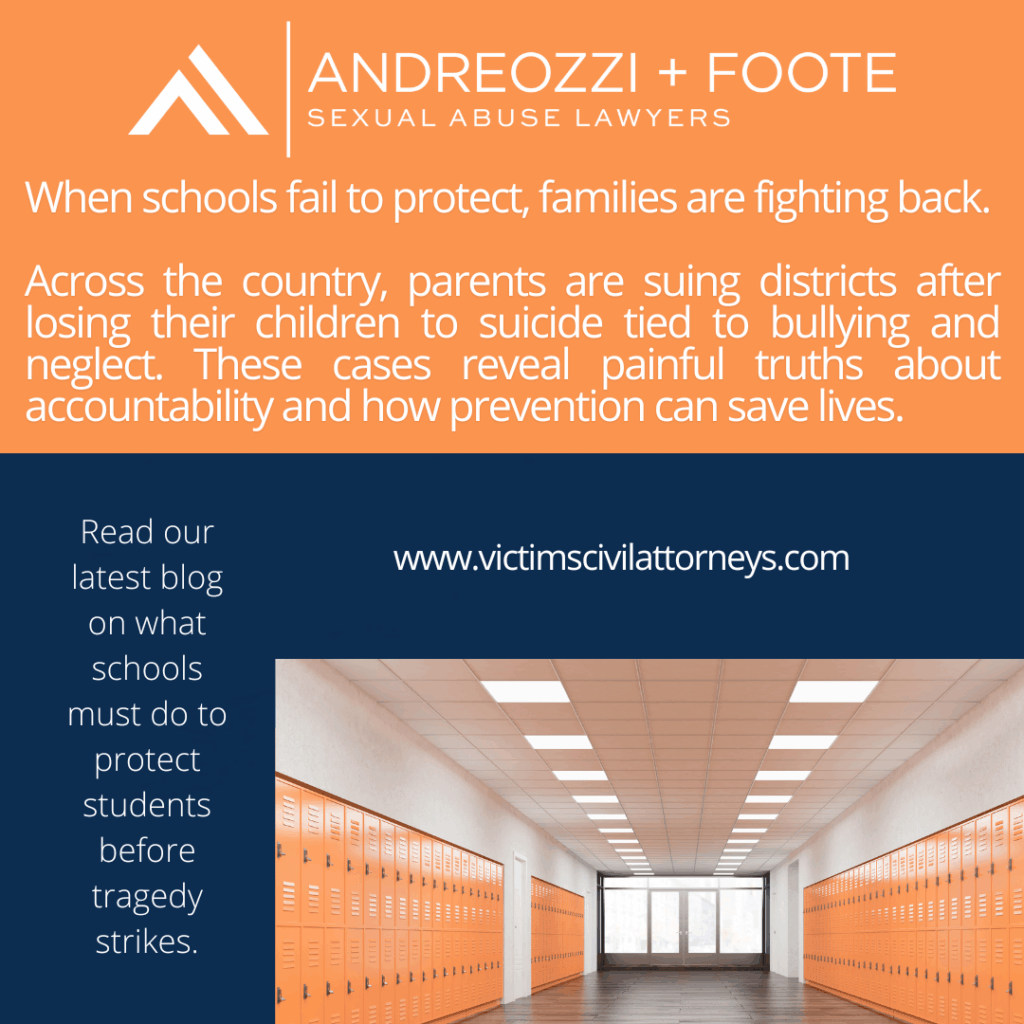 Poster about families fighting back when schools don't protect