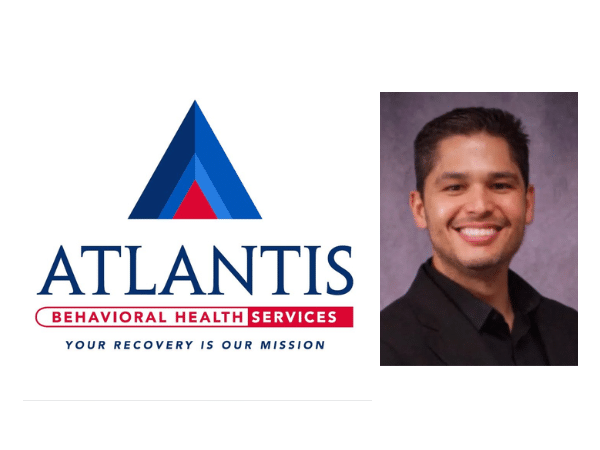 Logo for Atlantis Behavioral Health Services, featuring their slogan “Your Recovery Is Our Mission,” shown beside a photo of Victor Lee Ilog, a nurse practitioner who surrendered his nursing licenses following sexual misconduct allegations.