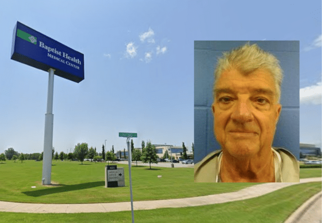 Mugshot of Dr. Guy Langley Peeples, a Conway physician charged with raping a 70-year-old hospital patient at Baptist Health Medical Center–Conway.