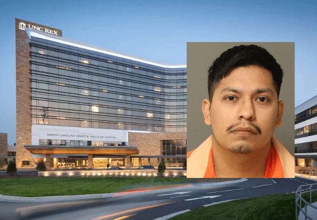 Booking photo of Brayan Alvarez Ortiz, a former UNC Rex Hospital nurse charged in a Raleigh sexual battery investigation.