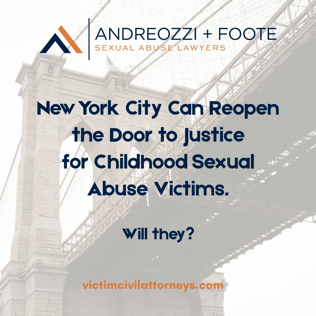 New York justice awareness graphic for abuse survivors