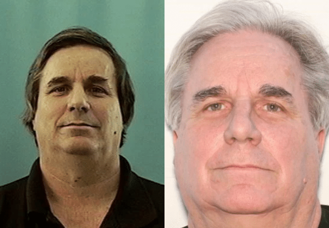 Side-by-side police-released photographs of defendant Richard Lee Cramer from 2004 and 2019, included as part of an ongoing criminal investigation into child sex abuse.