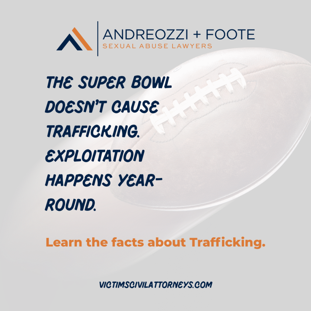 Human trafficking awareness graphic